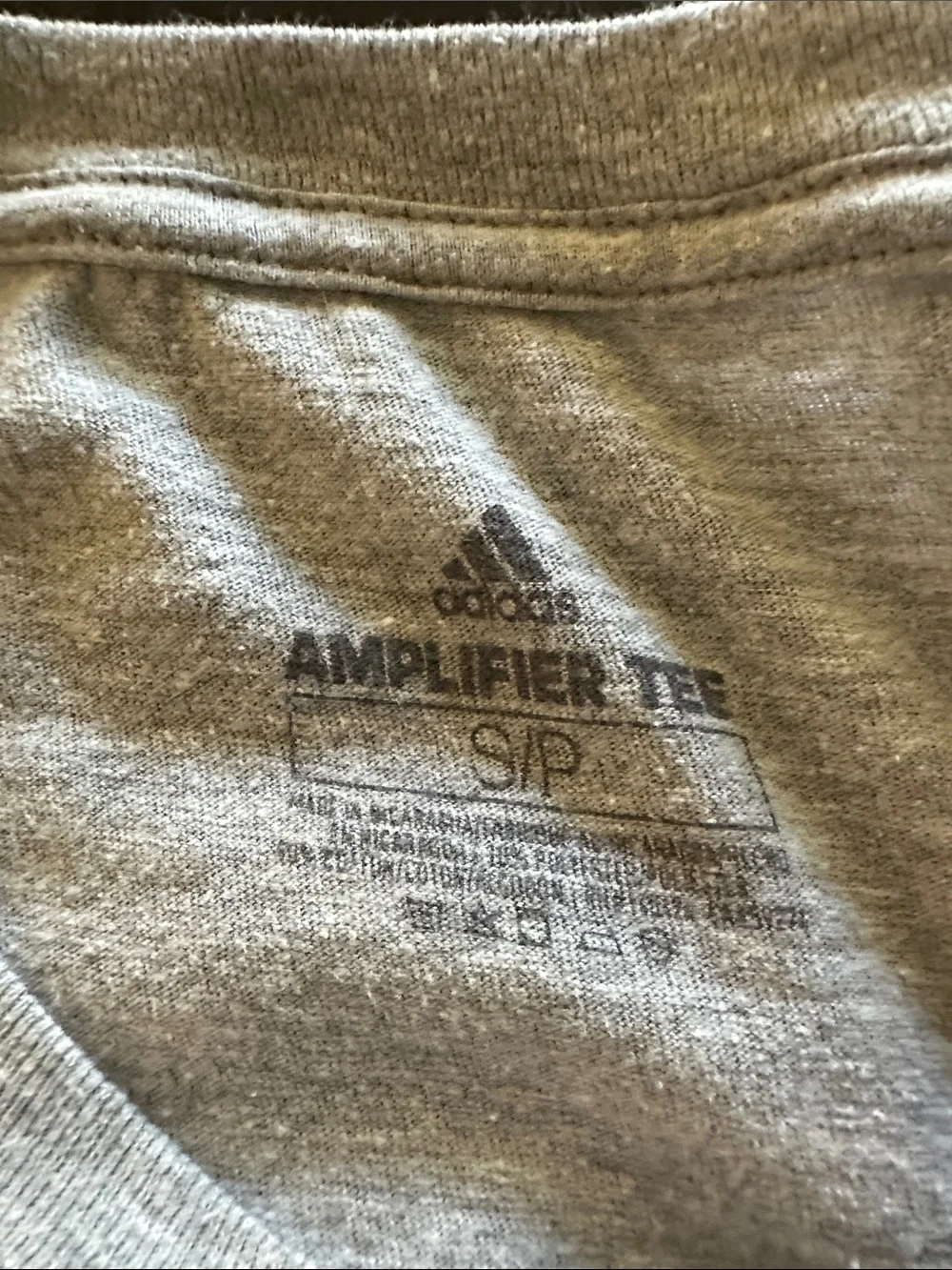 adidas Gray Short Sleeve T-Shirt with Purple Huskies Soccer Graphic